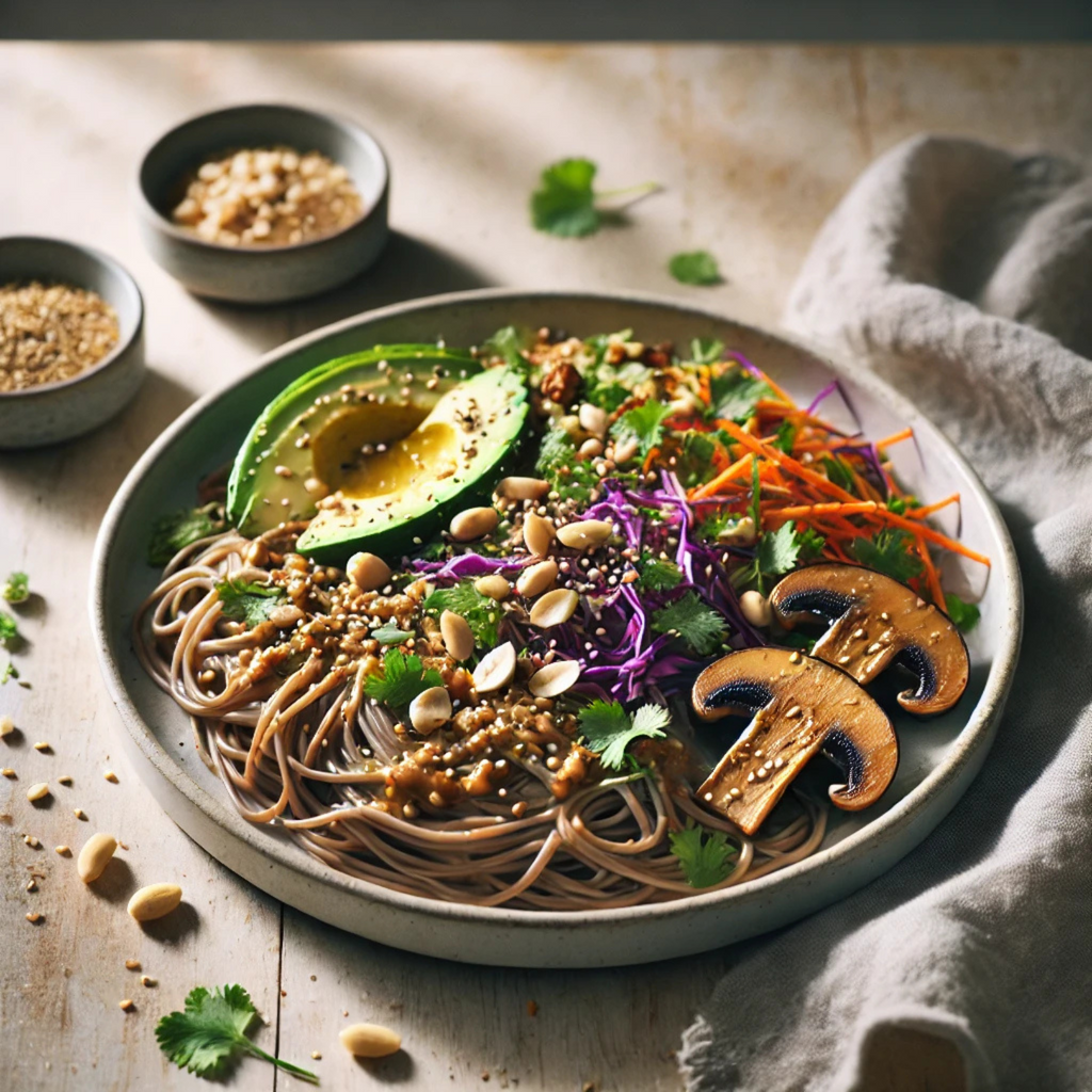 Refreshing Soba Noodles with Peanut Sauce: A Simple Plant-Based Recipe